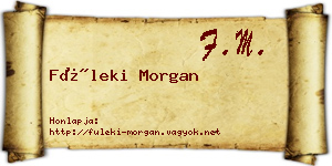 Füleki Morgan névjegykártya